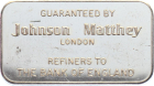 100 Gramm Silberbarren Schweizerischer Bankverein - Johnson Matthey London